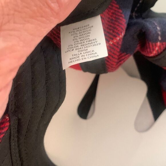 Red  Plaid Buffalo Check Hat - Picture 4 of 4